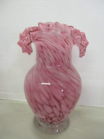 Murano Art Glass Ruffle Edge Vase