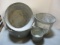 Enamelware Bucket And 3 Metal Pails
