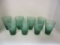 Set Of 8 Green Blown Glass Tumbles