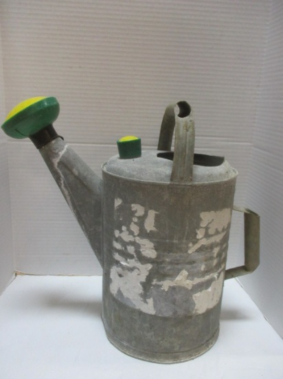 Large Metal Watering Can With Plastic Sprinkler Spouts