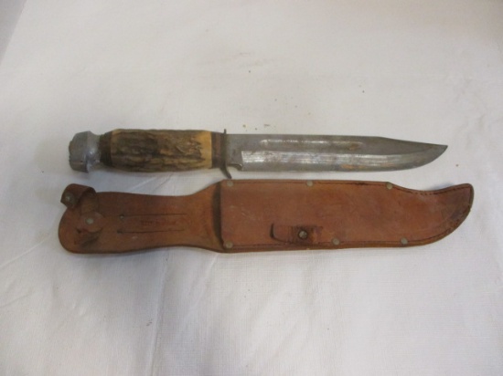 Edge Brand German "Bowie" Knife No. 485 In Leather Sheath