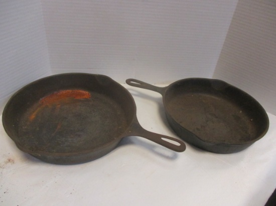 11-3/4" C And 8B Cast Iron Skillets