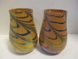 Art Glass Vase Pair
