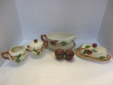 Franciscan Apple Gravy Boat With Underplate, Lidded Butter Dish,