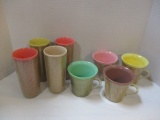8-Piece Vintage Tumbler And Cup Set With Woven Insert