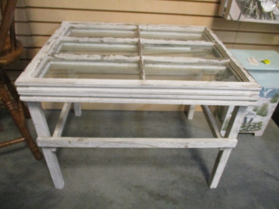 Rustic Hinged Window Pane Display Table