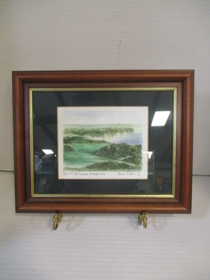 Signed "The 11th , Old Course, Ballybunion" Original Watercolor by Anne O'Hara