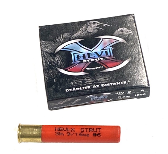 NIB 5 Shotshells of .410 GA. 3" HEVI STRUT Tungsten Top-Grade Performance 6 Shot Ammunition