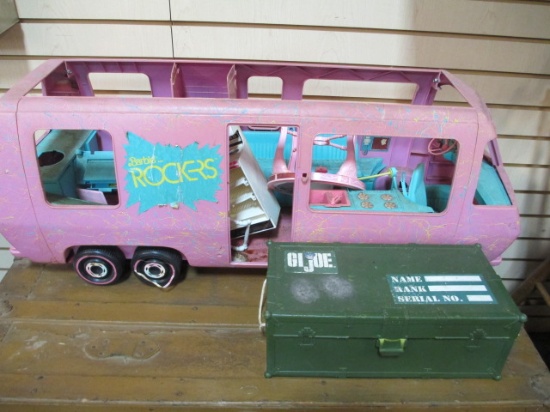 1978 Barbie "Rockers" RV And Accessories And GI Joe Storage Box