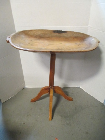 Wooden Dough Bowl With Newer Legs