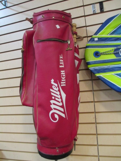 Palmer "Miller High Life" Advertising Golf Bag Wih Umbrella