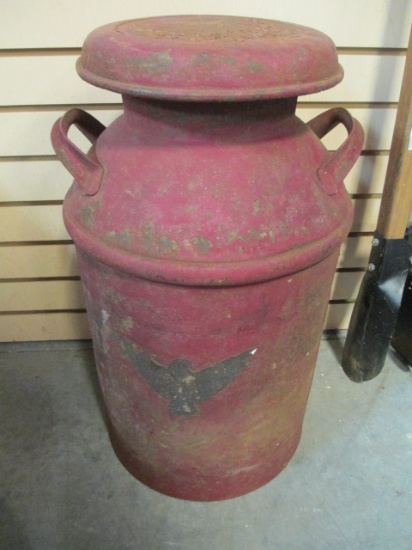 Large Milk Pail With Eagle Emblem