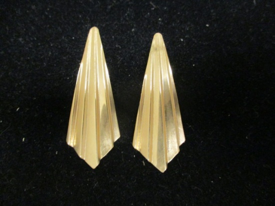 14k Gold Fan Earrings