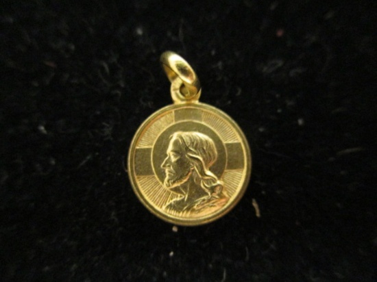 18k Gold Jesus Pendant
