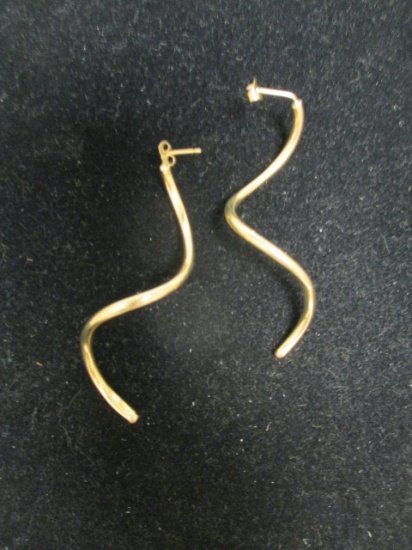 14k Gold Swirl Earrings