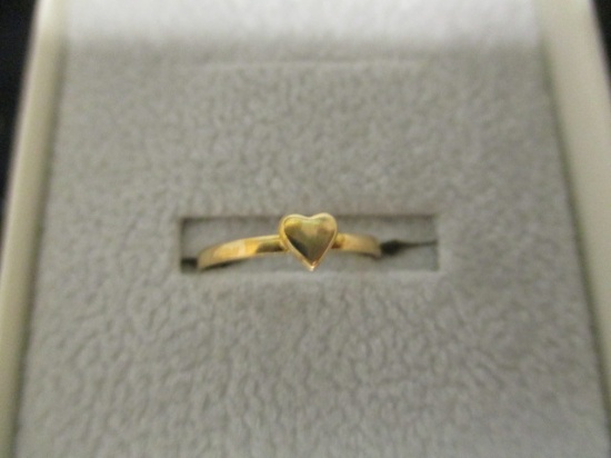10K Gold Heart Baby Ring