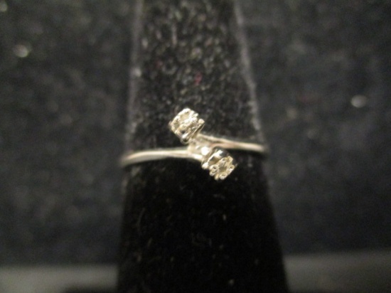 10k White Gold Ring w/ 2 Diamonds