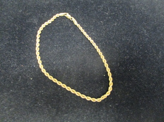 14k Gold 10" Rope  Bracelet