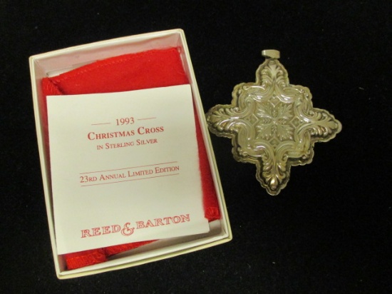 1993 Reed & Barton Sterling Silver Christmas Orn in box