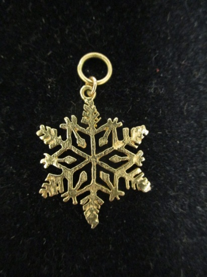 14k Gold Snowflake Pendant