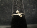 10k White Gold Ring w/ 2 Diamonds