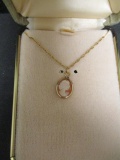 14k Gold Overlay Cameo Necklace