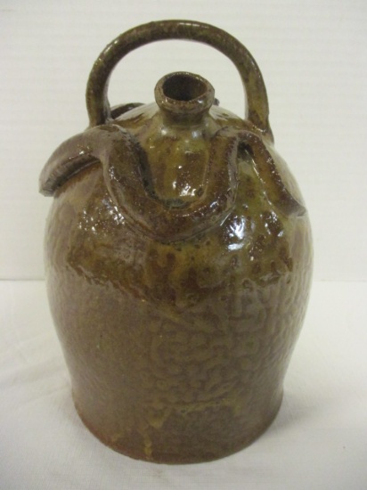 Signed Marvin Bailey Pottery Jug with Applied Snake