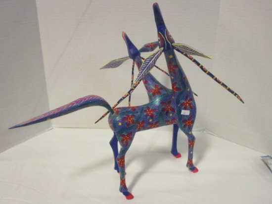 Hand Painted 2 Headed Mythical Horse Statue