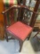 Wood Corner Chair with Upholstered Seat
