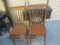 Pair Of Chairs With Turned Spindles With Leaf & Scroll Carving