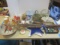 Small Table Lot - Baskets, Candle, Vases, Icecream Bowls and Scoop, M&Ms String of lights etc.