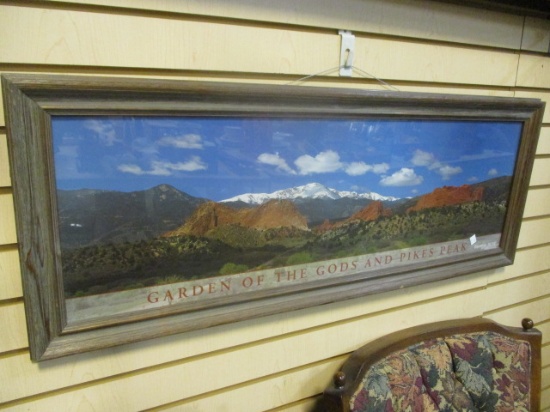 Garden Of The Gods And Pikes Peak Framed Panoramic Print