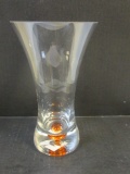 Art Glass Vase with Orange Bubble in Base