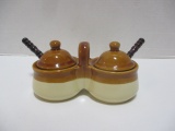 Double Condiment Containers with Spoons