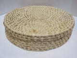 Lidded Round Woven Basket
