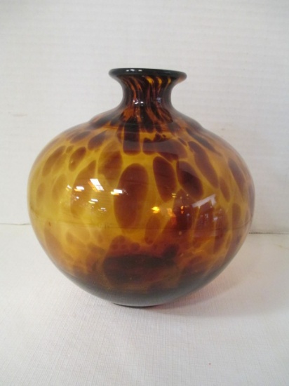 Tortoise Shell Blown Glass Vase