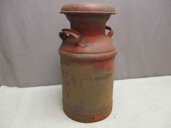 Unusual Small Antique Milk Can From "Foremost"