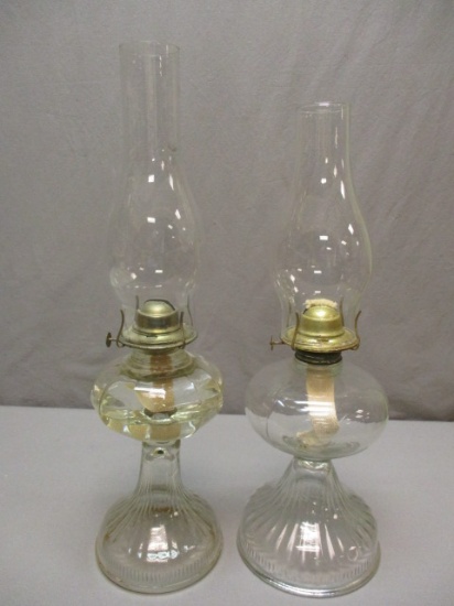 2 Nice Glass Oil Lamps
