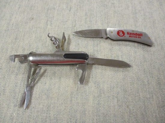 2 Pocket Knives - 1 is "Kendall Oil" Marked ZIPPO - See All Photos