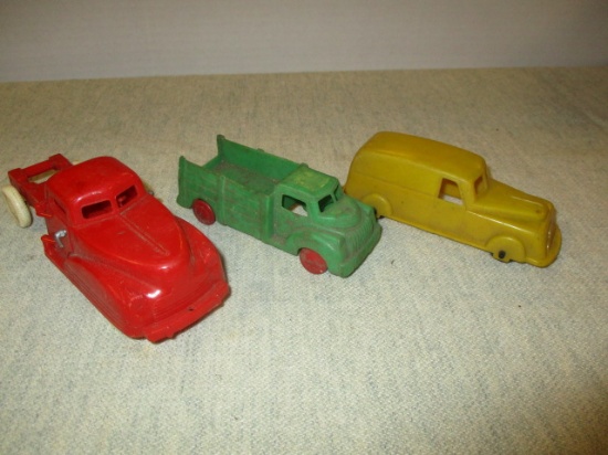 3 Vintage Plastic Toy Trucks