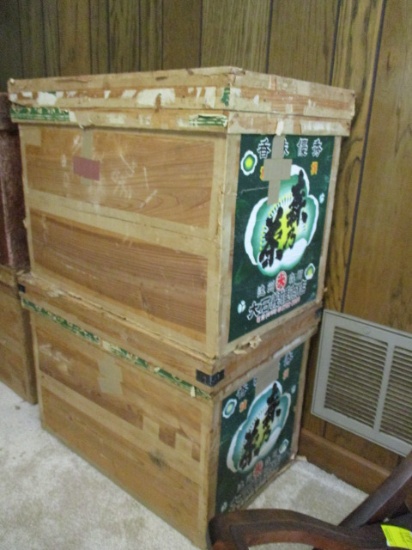 Pair of Japanese Tea Crates