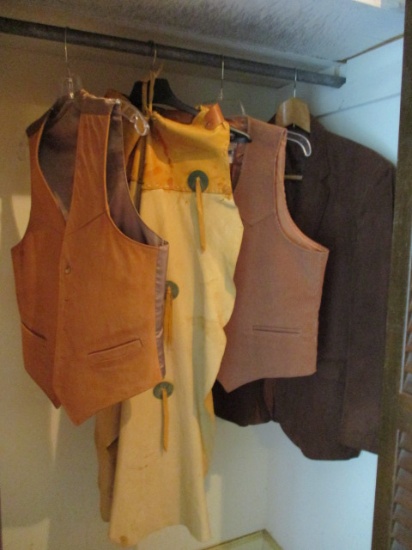 Men's Leather Vest and Chaps, Suede Vest and Blazer