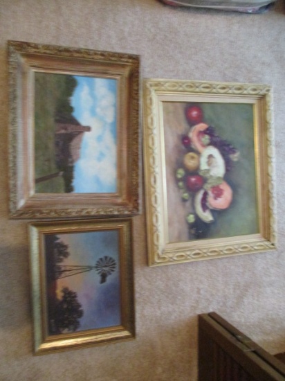 Three Framed Original Paintings on Board Signed Bowman