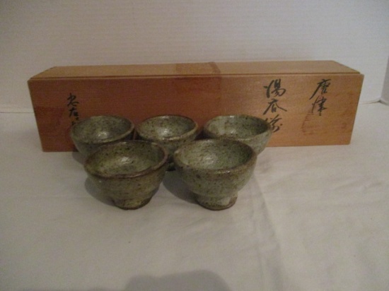 Japanese Pottery Yunomi.zoroe Tea Bowl Set in Box