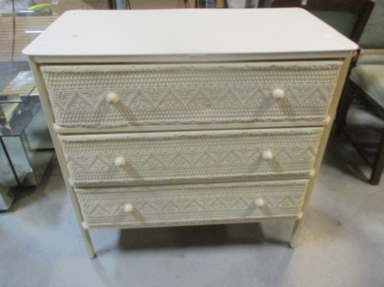 Vintage Chest or Baby Changing Table with 3 Woven Drawers