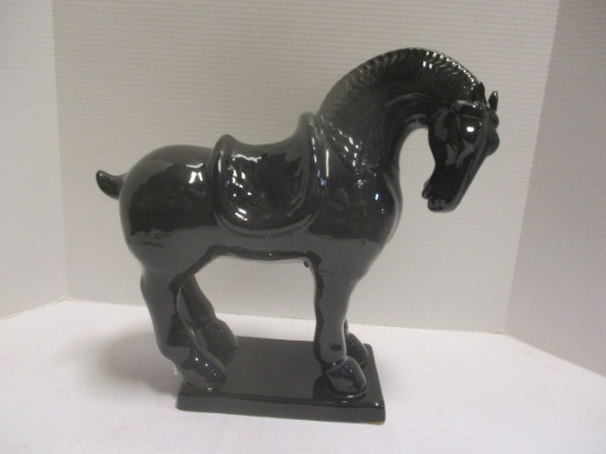 Black Ceramic Horse Statue