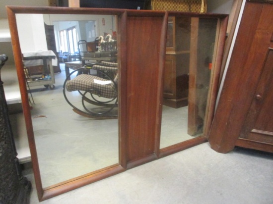 Vintage Wood Framed Wall Mirror