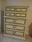Distressed Finish 2 over 3 Chest  with Gold/Green Accents