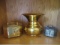 Brass Spittoon and Two Brass Cricket Boxes