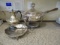 Silverplated Chaffing Dish, Coffee Pot, Footed Dish and Spoon Tongs